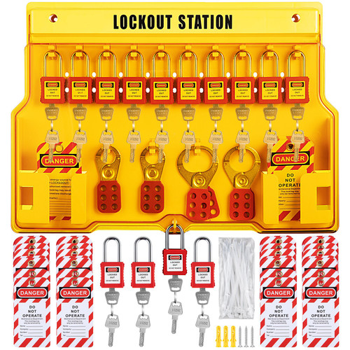 58 PCS Lockout Tagout Kits, Electrical Safety Loto Kit Includes Padlocks, Lockout Station, Hasp, Tags & Zip Ties, Lockout Tagout Safety Tools for Industrial, Electric Power