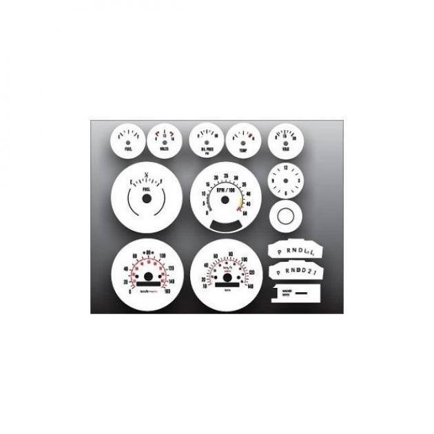 White Face Gauge Overlay,METRIC KPH KMH,Chevrolet/GMC Suburban,1973-1979