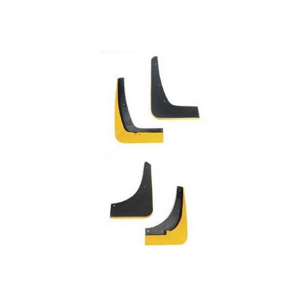 Corvette Splash Guards, Body Contoured, Front & Rear, Millennium Yellow, Altec, 2005