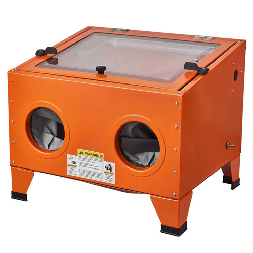 25 Gallon Portable Benchtop Sandblasting Cabinet, 40-120 PSI, Heavy-Duty Steel, Blasting Gun & 4 Ceramic Nozzles