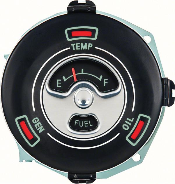 1963-1965 Chevy Nova Super Sport, Fuel Gauge, with Temp, Gen, Oil Lights