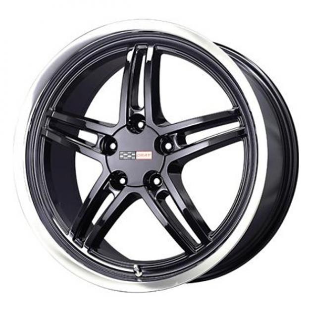Corvette Cray Scorpion 19x9 Gloss Black With Mirror Cut Lip, 1-Piece Wheel, 1984-2013