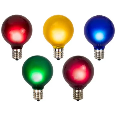 10-Count Multi-Color Satin G50 Globe Christmas Replacement Bulbs