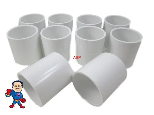 10-Pack 2 Inch Slip x Slip PVC Coupler Fittings for Hot Tub Spa Plumbing