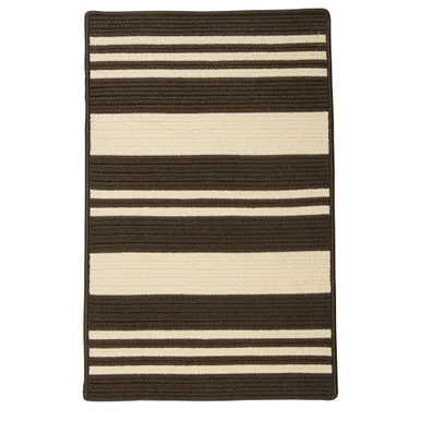 10′ x 13′ Brown and Beige All Purpose Striped Handcrafted Reversible Rectangular Area Throw Rug