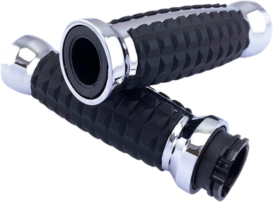 DRAG SPECIALTIES Grips - Grenade - Chrome H17-05C6CD
