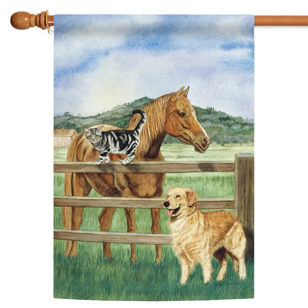 Pets Of A Pasture Outdoor House Flag 40″ x 28″