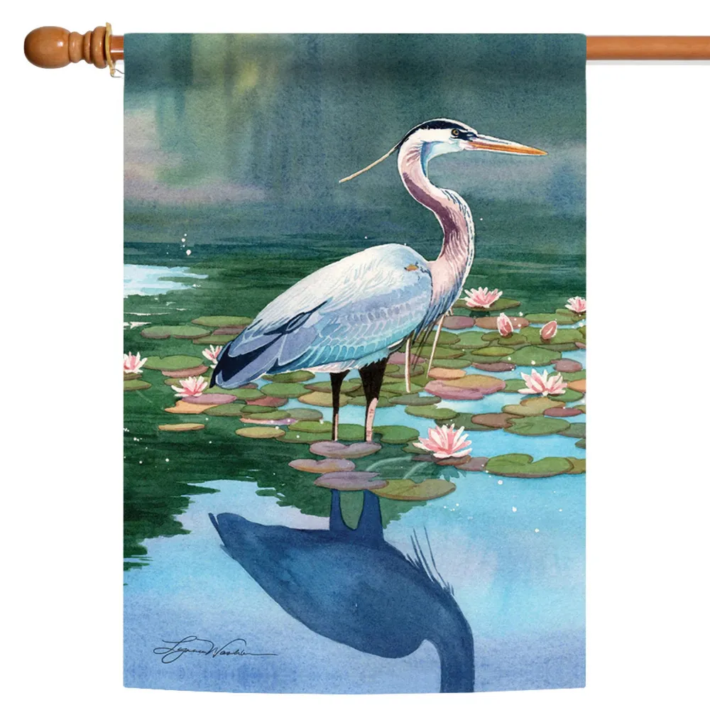 Reflecting Heron Outdoor House Flag 40″ x 28″