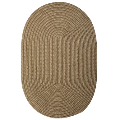 11′ x 14′ Peanut Brown All Purpose Handcrafted Reversible Oval Outdoor Area Throw Rug