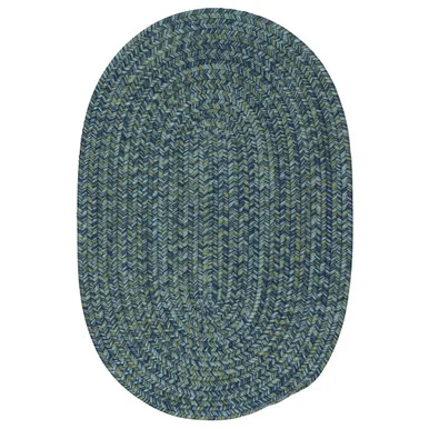 11′ x 14′ Royal Blue All Purpose Handmade Reversible Oval Mudroom Area Throw Rug