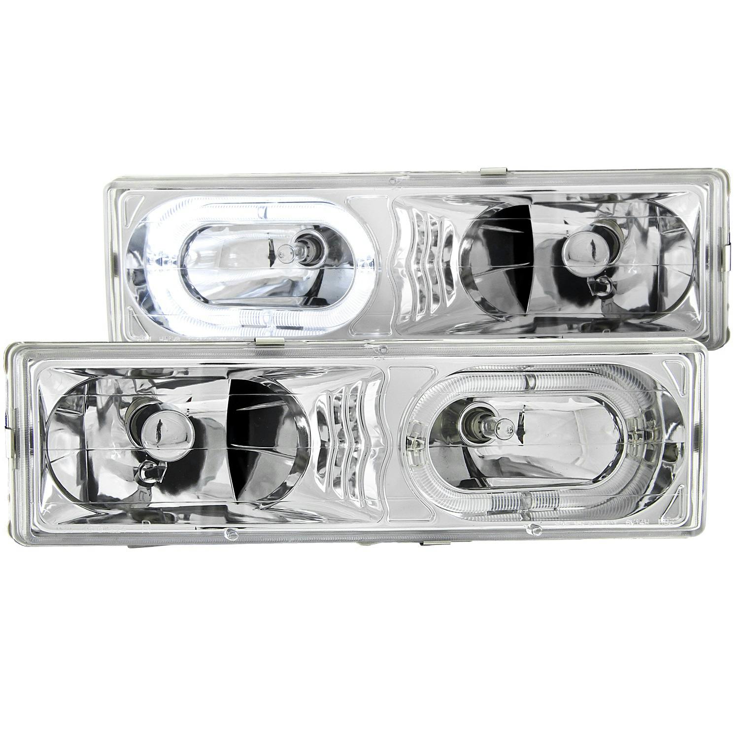 AnzoUSA 111006 Crystal Headlights Chrome with Halo