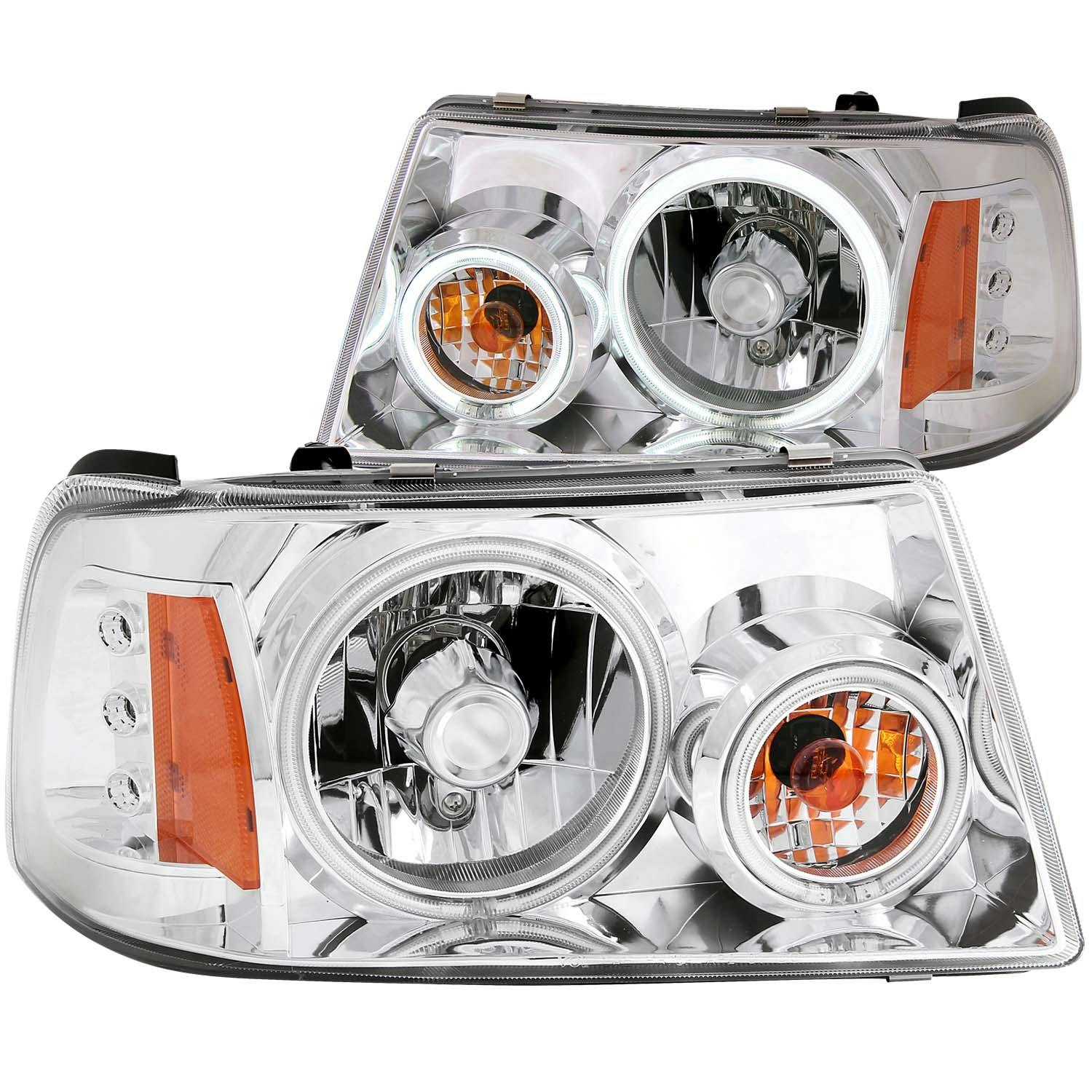 AnzoUSA 111151 Crystal Headlights with Halo Chrome (SMD LED) 1 pc
