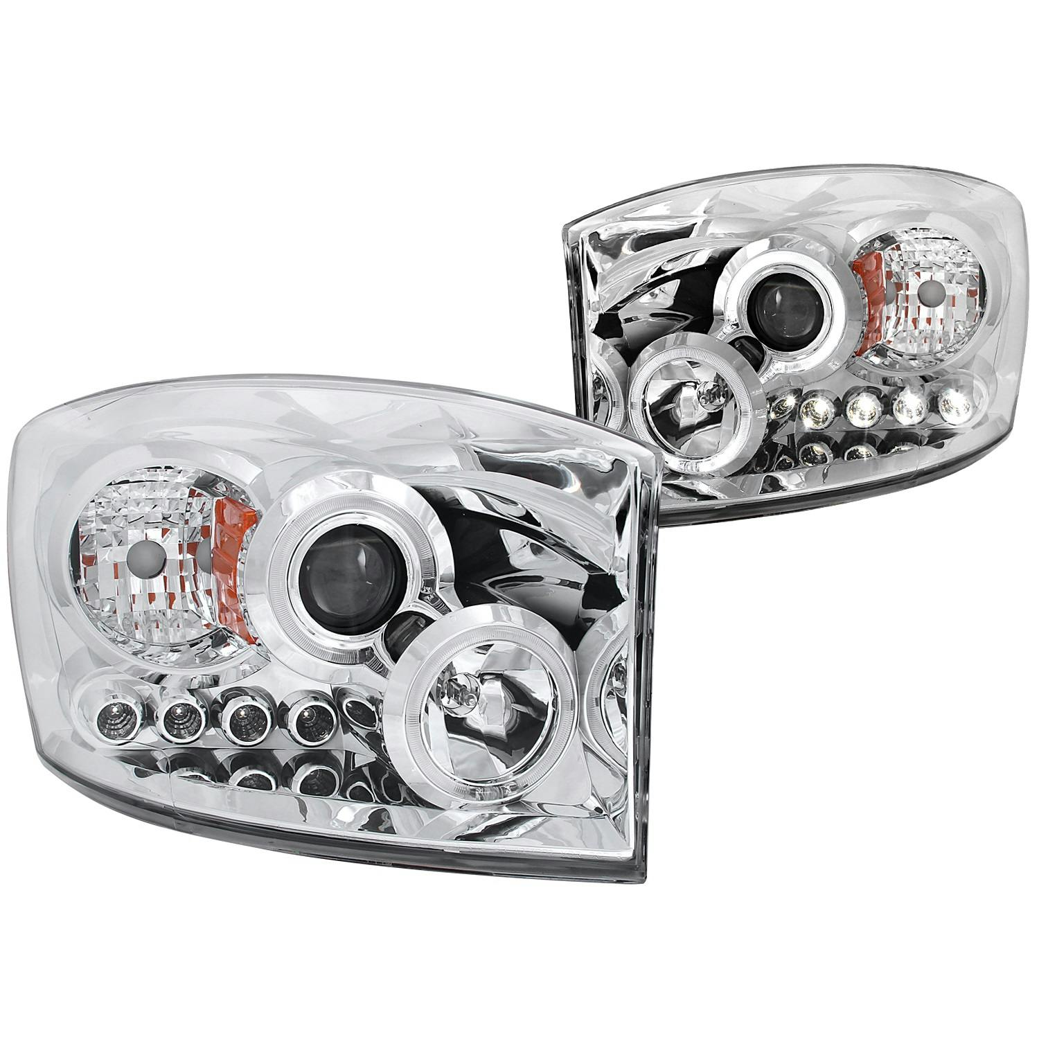 AnzoUSA 111210 Projector Headlights with Halo Chrome