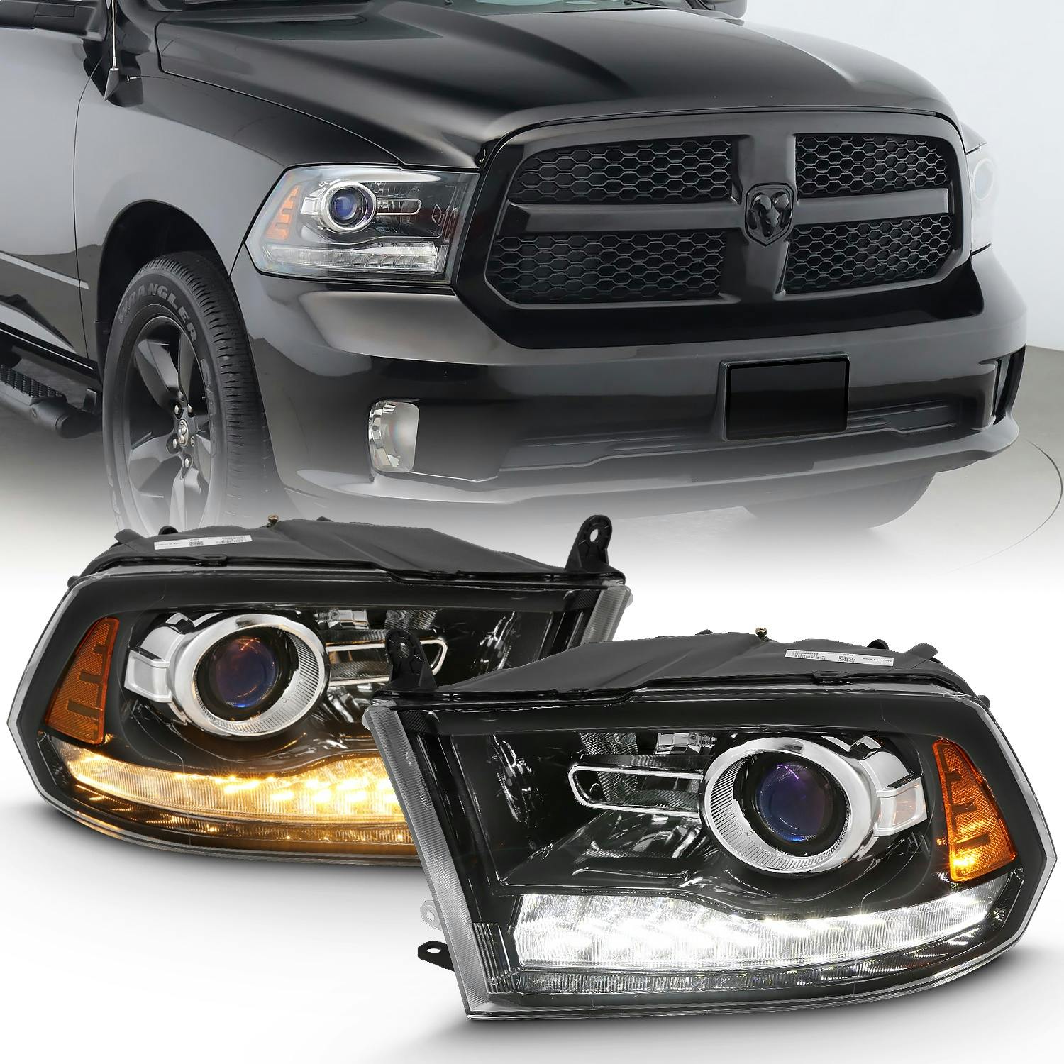AnzoUSA 111439 Projector Headlight Set w/Halo