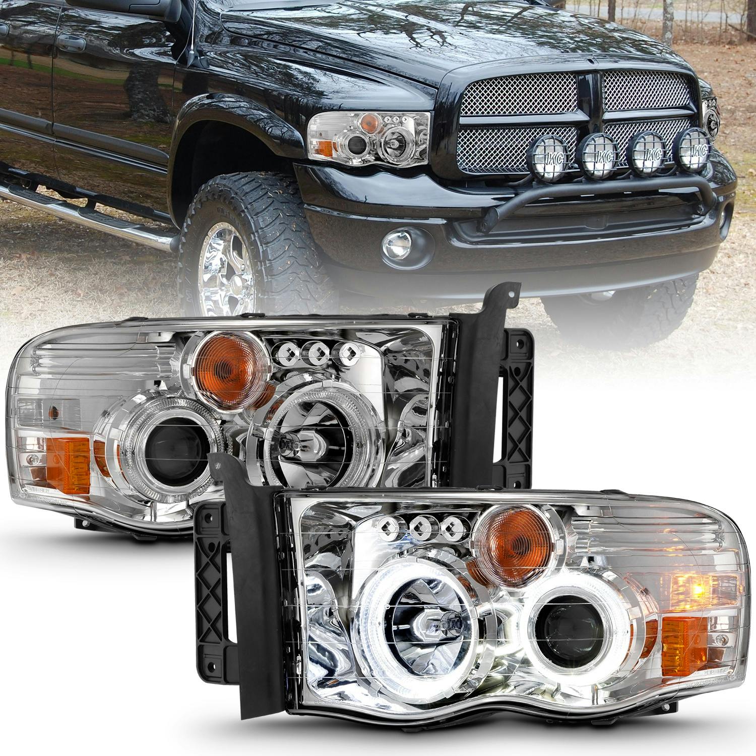 AnzoUSA 111491 Projector Headlight Set w/Halo