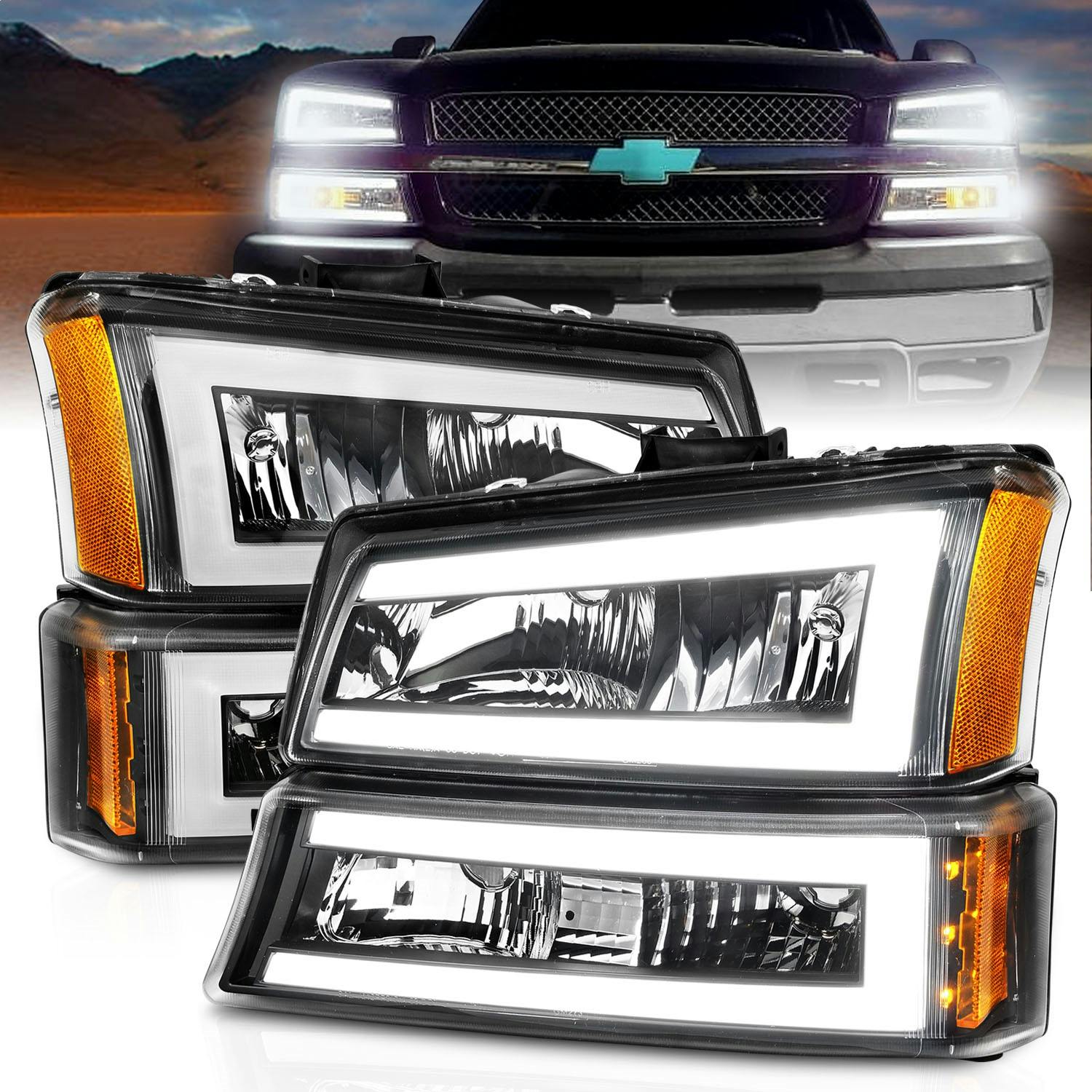 AnzoUSA 111501 Crystal Headlight Set