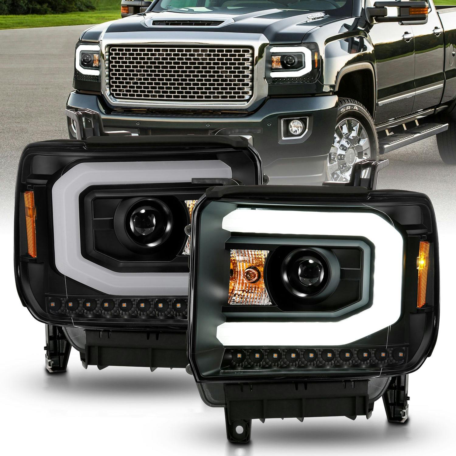 AnzoUSA 111513 Projector Headlight Set w/Halo