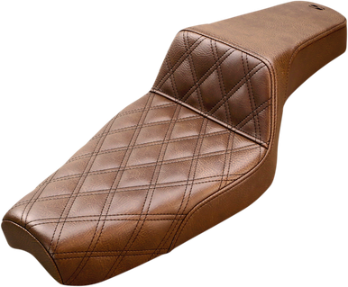 SADDLEMEN Step Up Seat - Lattice Stitched - Brown - XLwith 4.5 Gallon Tanks 807-03-172BR