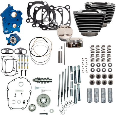 S&S CYCLE Power Pack - Gear Drive with Highlighted Fins - Black Granite - Water Cooled - M8 310-1108A