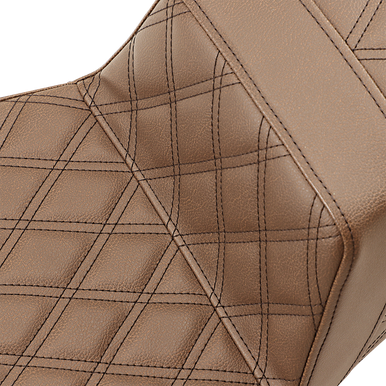 SADDLEMEN Step Up Seat - Lattice Stitched - Brown -FLH 808-07B-175BREX