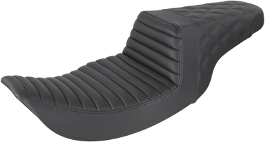 SADDLEMEN Step Up Seat - Tuck and Roll/Lattice Stitched - Black 897-06-176