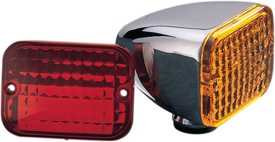 DRAG SPECIALTIES Rectangular Market Light - Dual Filament - Amber/Red 163075-BC216