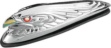 DRAG SPECIALTIES Eagle Head with Lights - Red Eyes - Small - Chrome 91-6609-BC312