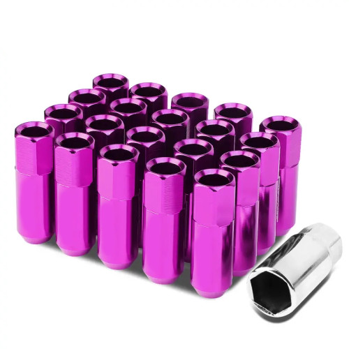 JDM Open-End Hexagon 20 Lug Nuts Set Adapter Key M12X1.25 25mm OD/60mm Tall purplecolor