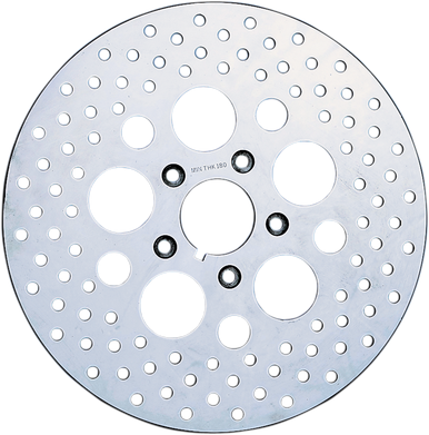 DRAG SPECIALTIES Drilled Brake Rotor - Front - 11.5" - Harley-Davidson 060176ASP-BC648