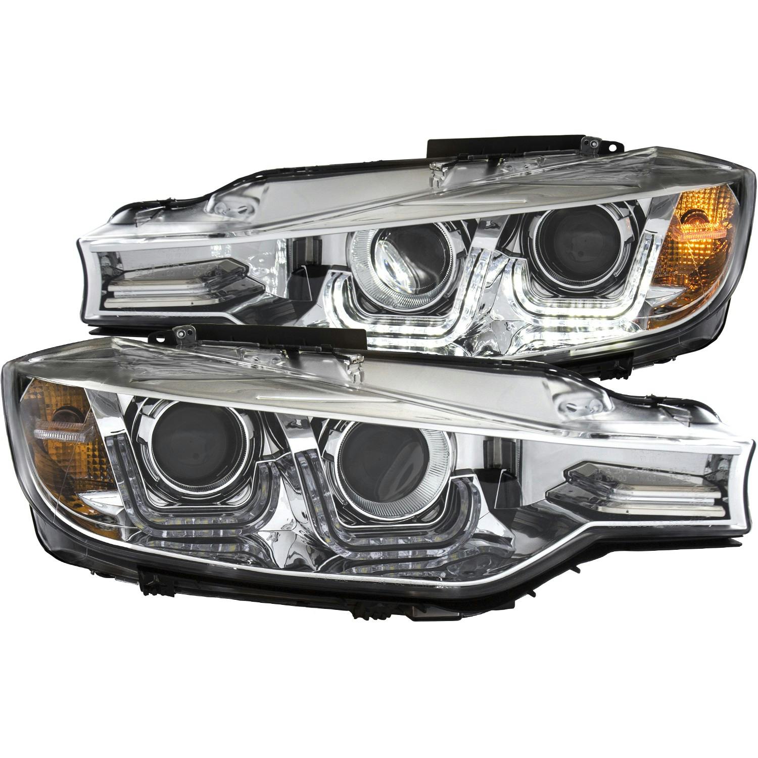 AnzoUSA 121505 Projector Headlights with U-Bar Chrome