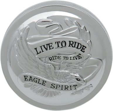 DRAG SPECIALTIES Vented Live To Ride Gas Cap - Chrome 72644