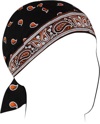 ZAN HEADGEAR Flydanna‚Â Classic Bandana - Orange/Black Z197