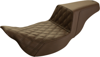 SADDLEMEN Step Up Seat - Lattice Stitched - Brown - FLH 808-07B-172BREX