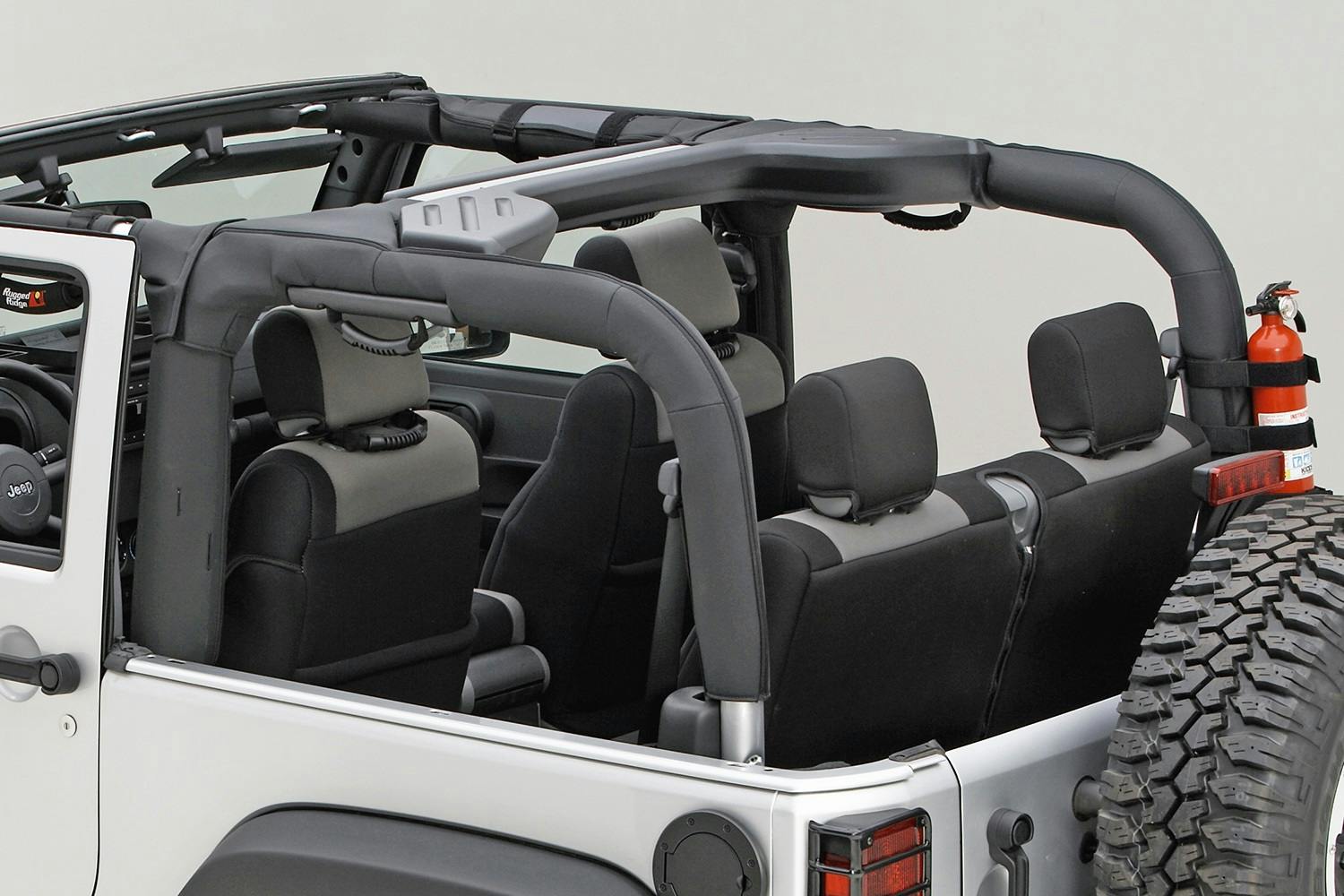 Rugged Ridge 13613.02 Roll Bar Cover, Black Polyester