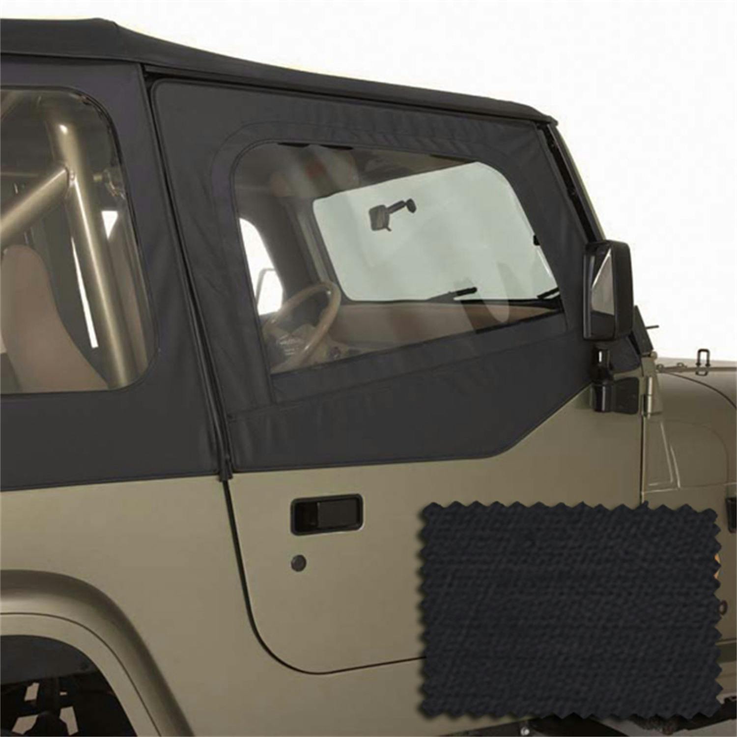 Rugged Ridge 13713.35 Upper Soft Door Kit, Black Diamond