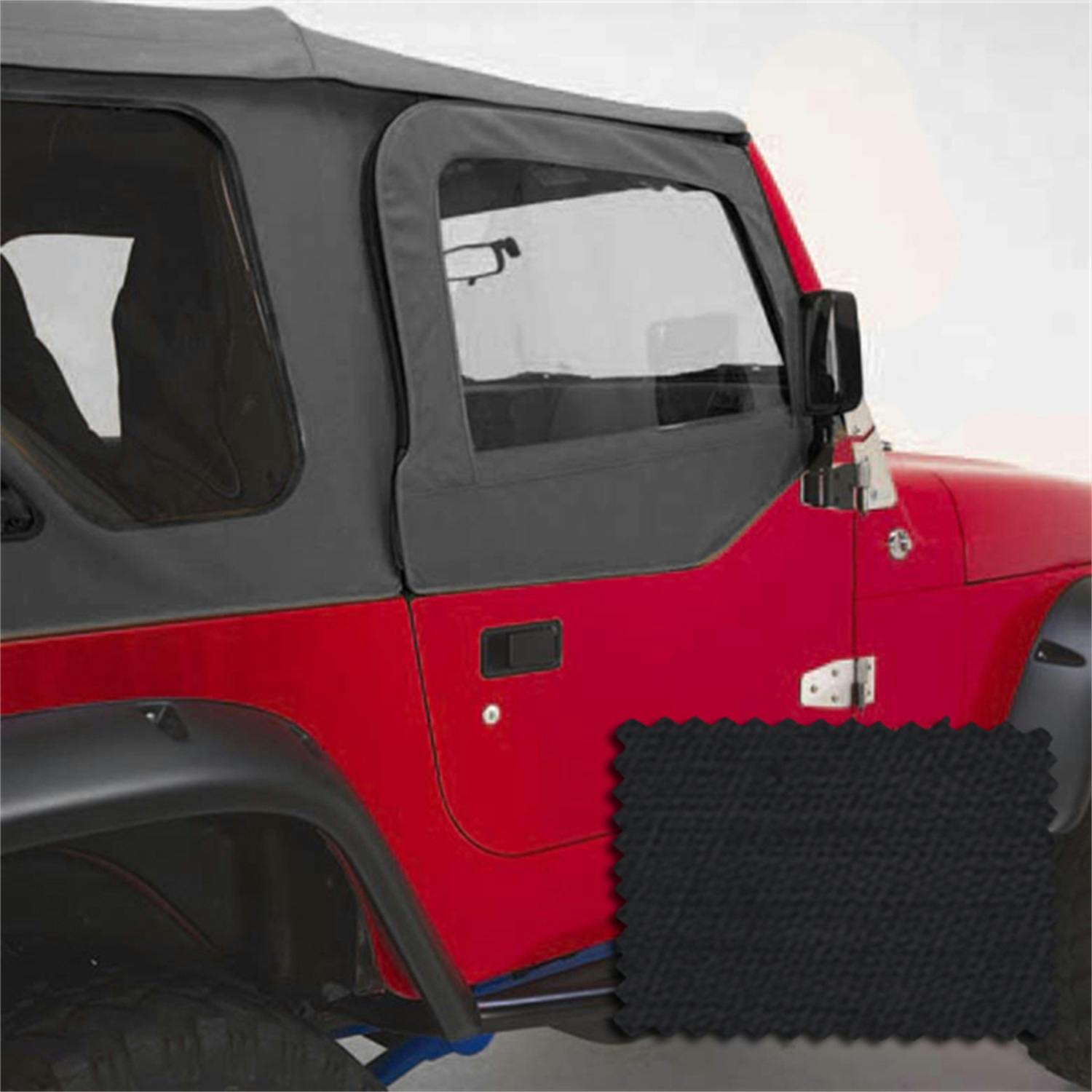 Rugged Ridge 13714.35 Upper Soft Door Kit, Black Diamond