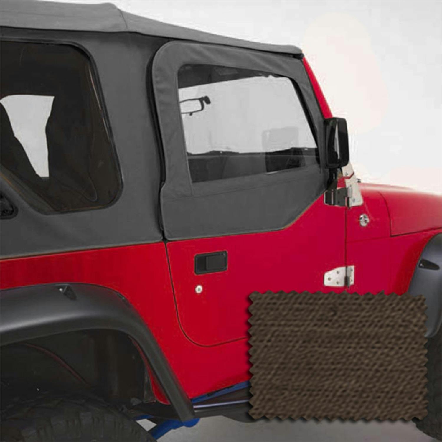Rugged Ridge 13714.36 Upper Soft Door Kit, Khaki Denim