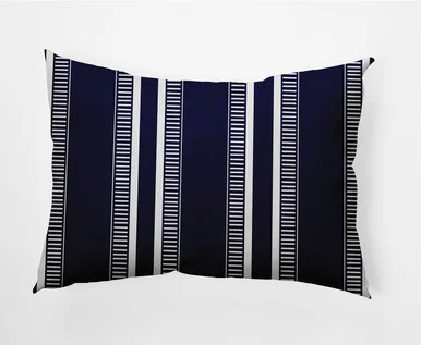 14″ x 20″ Blue and White Dashing Stripe Outdoor Throw Pillow