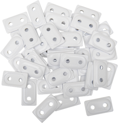 Woody's Support Plates White 48 Pack Dual Stud Mounting 5/16 inch ADD2-3815-B