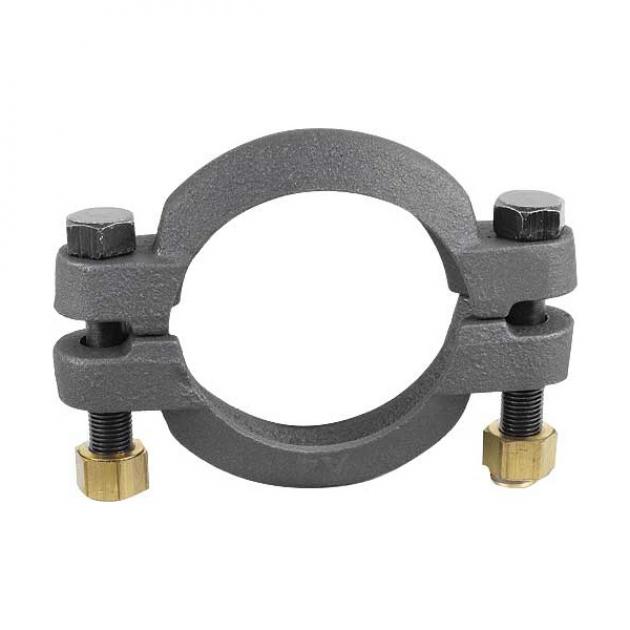 Model A Ford Muffler Exhaust Clamp - Fine Threaded - Baked Gray Cast Iron Finish - Authentic Appearance