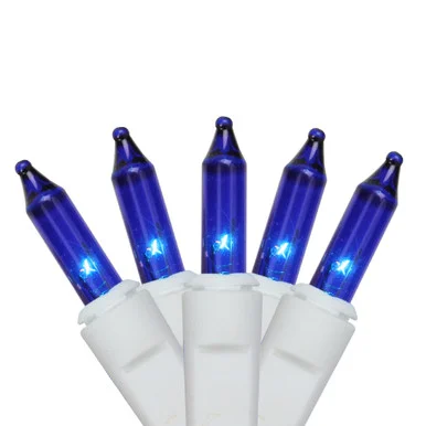 150-Count Blue Mini Icicle Christmas Light Set – 8.75ft, White Wire