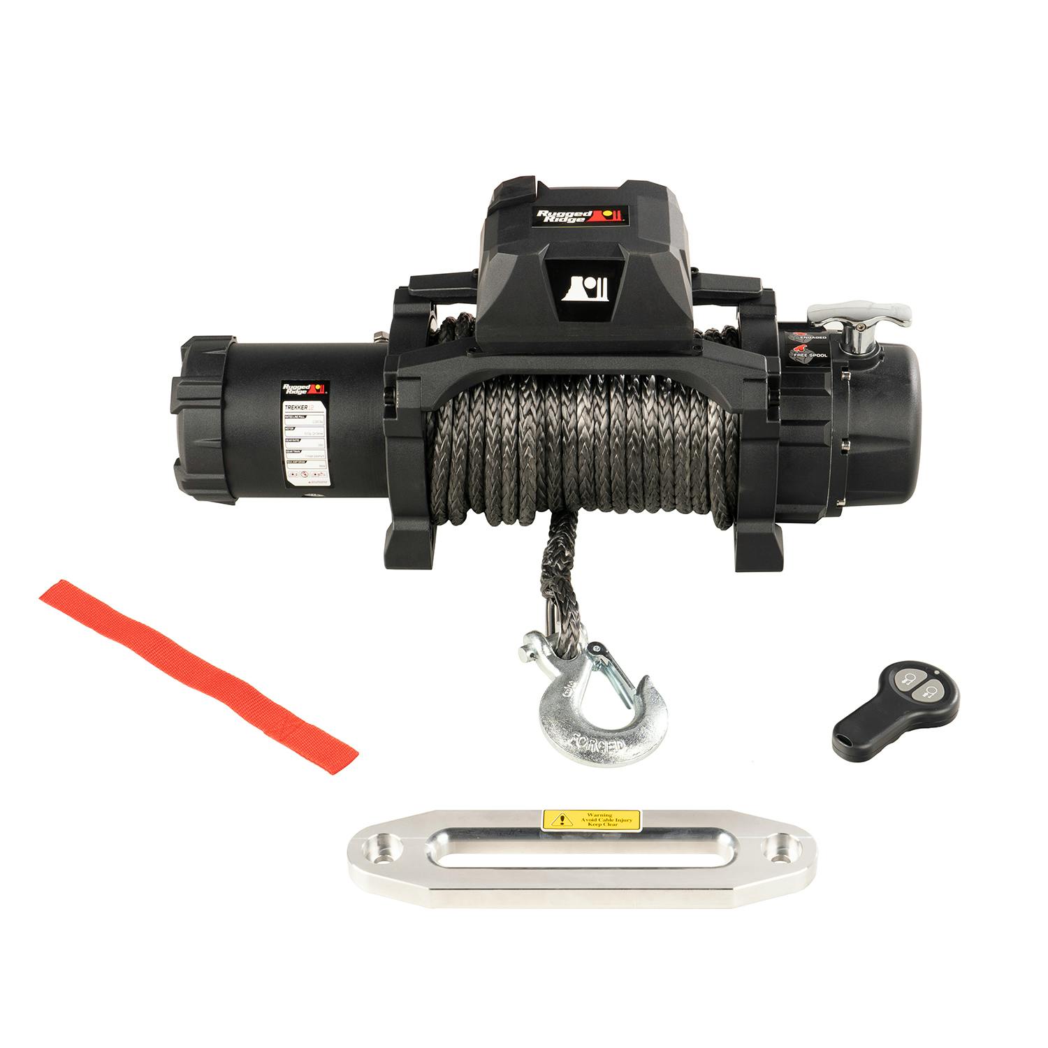 Rugged Ridge 15100.25 Trekker S12.5 Winch, 12,500lb Rope Wireless