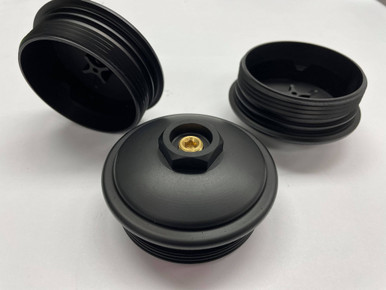 6.0L Ford Powerstroke Billet Aluminum Fuel Filter Cap - Matte Black