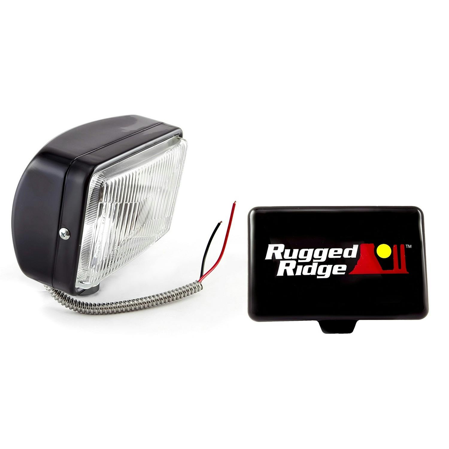 Rugged Ridge 15207.05 5 Inch x 7 Inch Halogen Fog Light Kit; Black Steel Housing