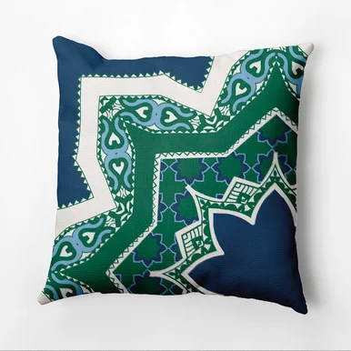 16″ x 16″ Blue and Green Rising Star Outdoor Throw Pillow