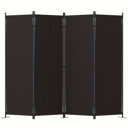 4-Panel Black Privacy Screen - Modern Folding Room Divider with Sturdy Metal Frame, Easy Assembly & Space-Saving Design, Perfect for Office, Bedroom, Hospital - Durable, Wrinkle-Resistant Fabric, Room Dividers And Folding Privacy Screens Black