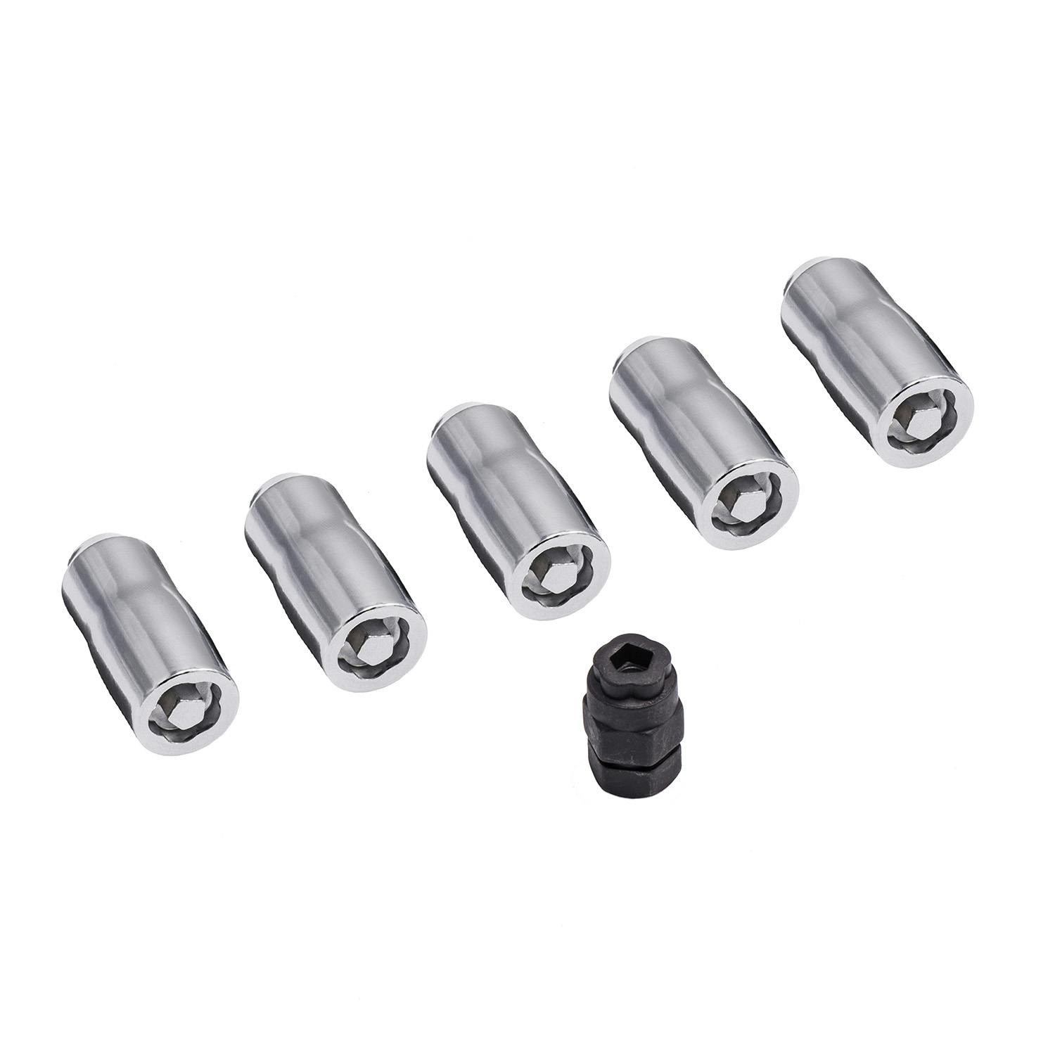 Rugged Ridge 16715.31 Wheel Lock Nut Set, 5 Nuts with Key, Chrome