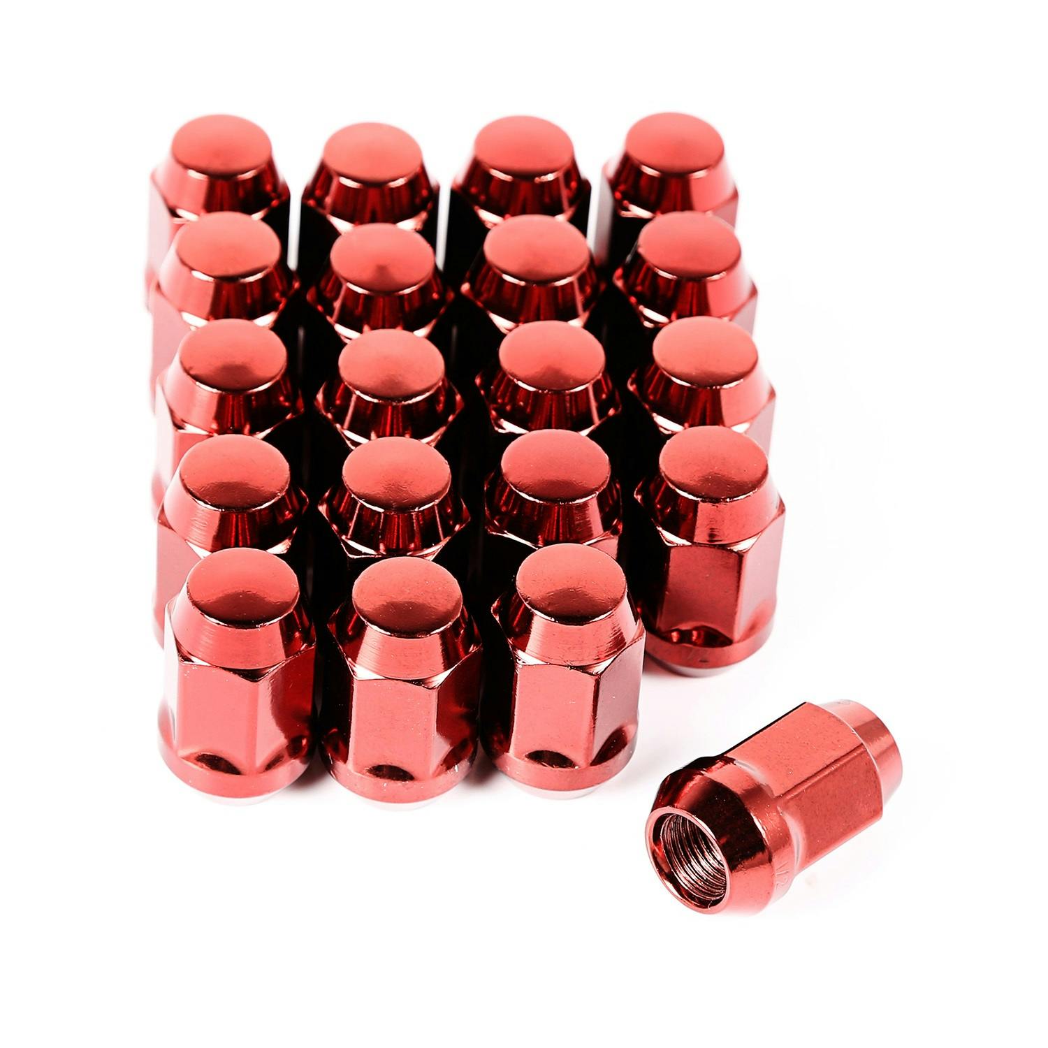 Rugged Ridge 16715.24 Wheel Lug Nut; Set of 20; Red; 1/2-20