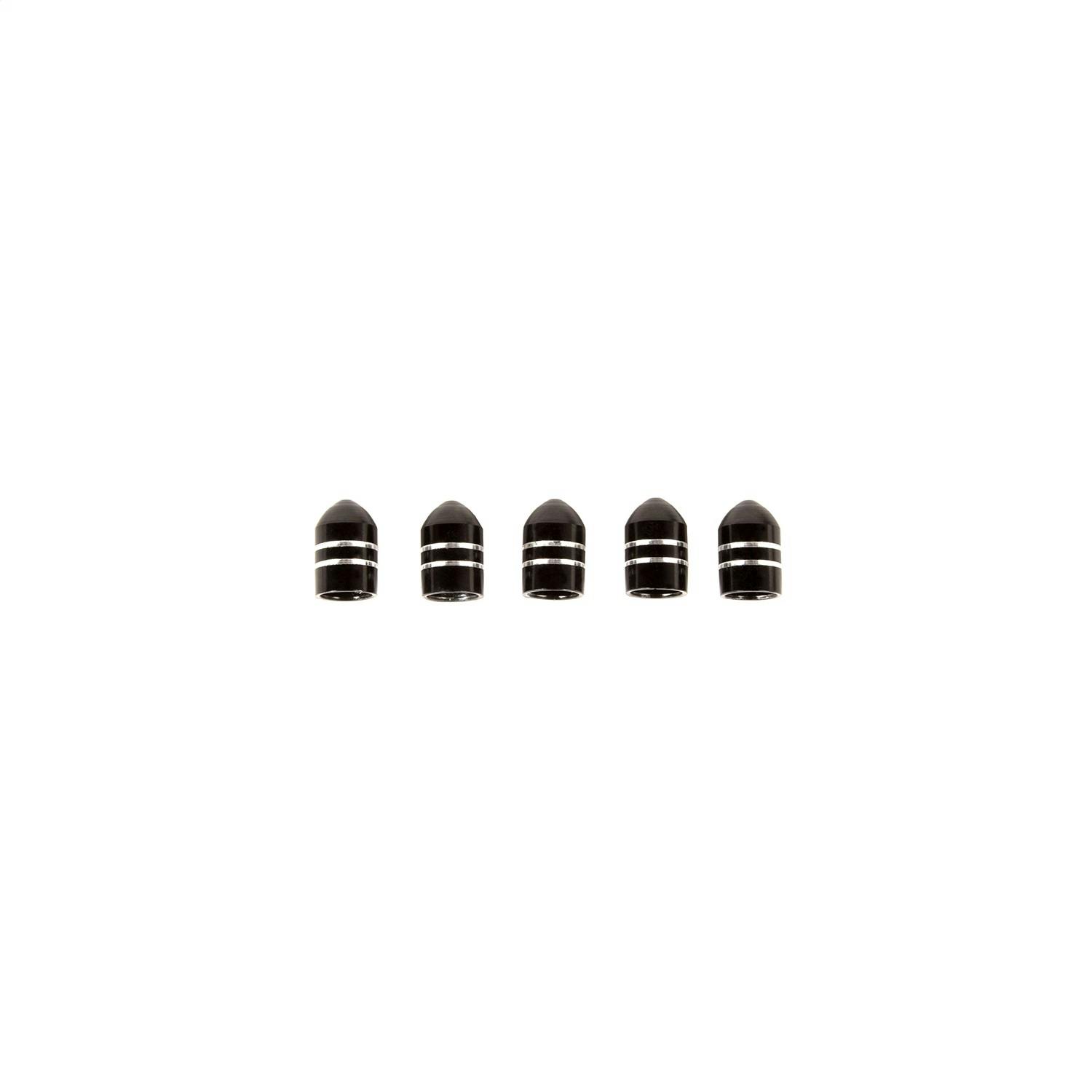 Rugged Ridge 16715.26 Aluminum Valve Stem Cap,Black, 5 Pack