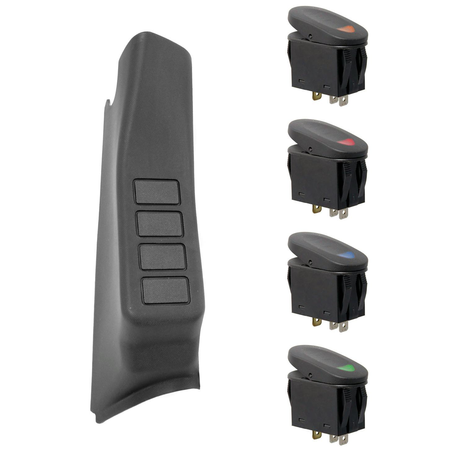 Rugged Ridge 17235.97 A-Pillar 4 Switch Pod Kit, Black Right